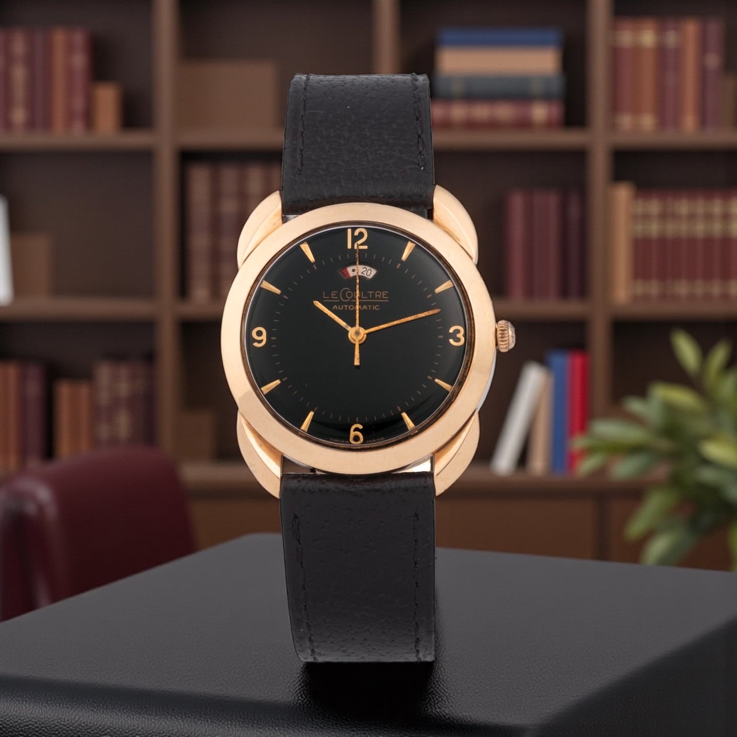 fine and rare vintage Jaeger-LeCoultre Rose Gold Fancy Lugs Power Reserve Vintage 1960' with Archive Extract, in excellent condition