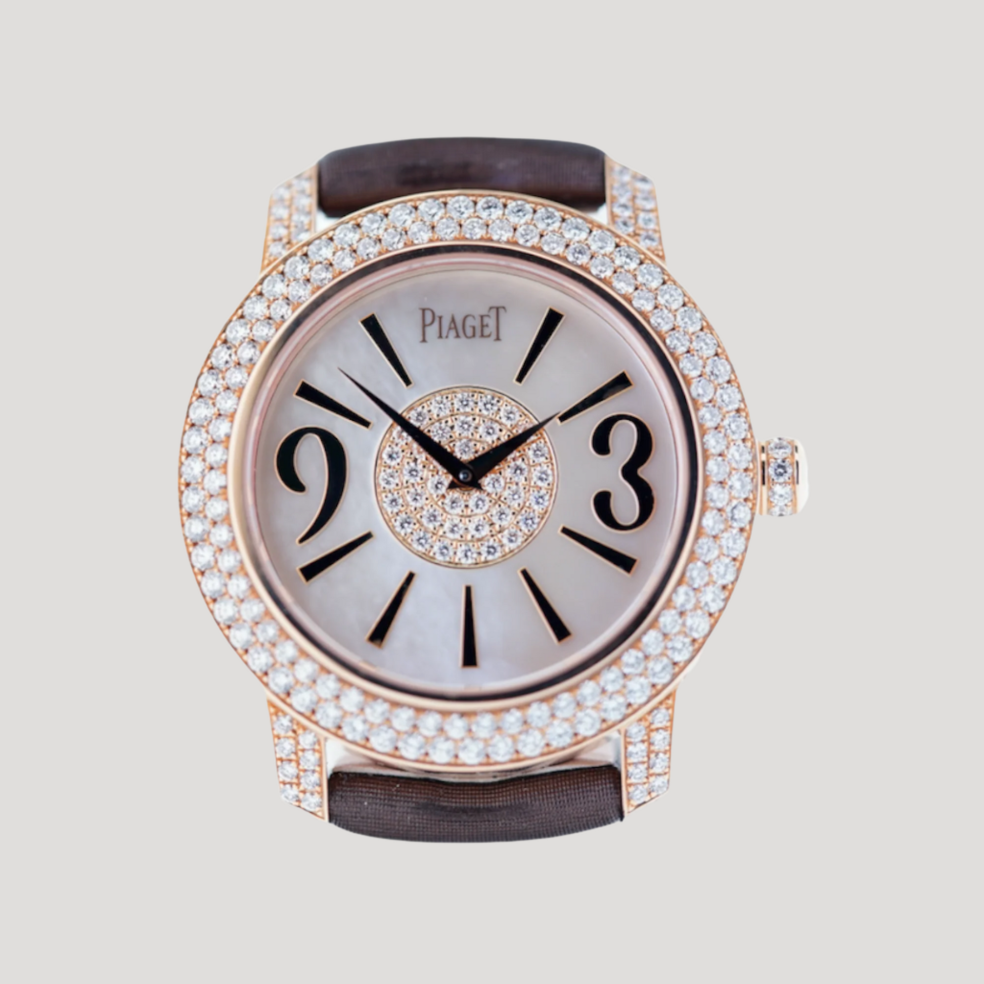 Piaget 18k Rose Gold Limelight Gala paved with diamonds Full Set New