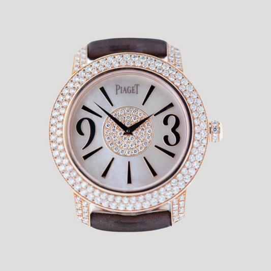 Piaget 18k Rose Gold Limelight Gala paved with diamonds Full Set New
