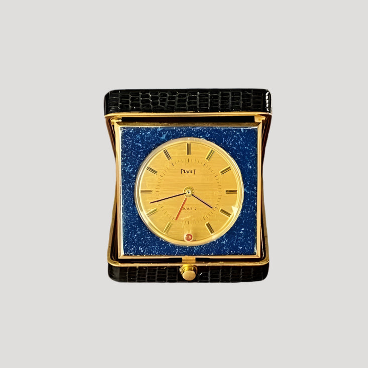 Piaget Lapis Lazuli Rare Alarm Desk Clock/ Pendulette