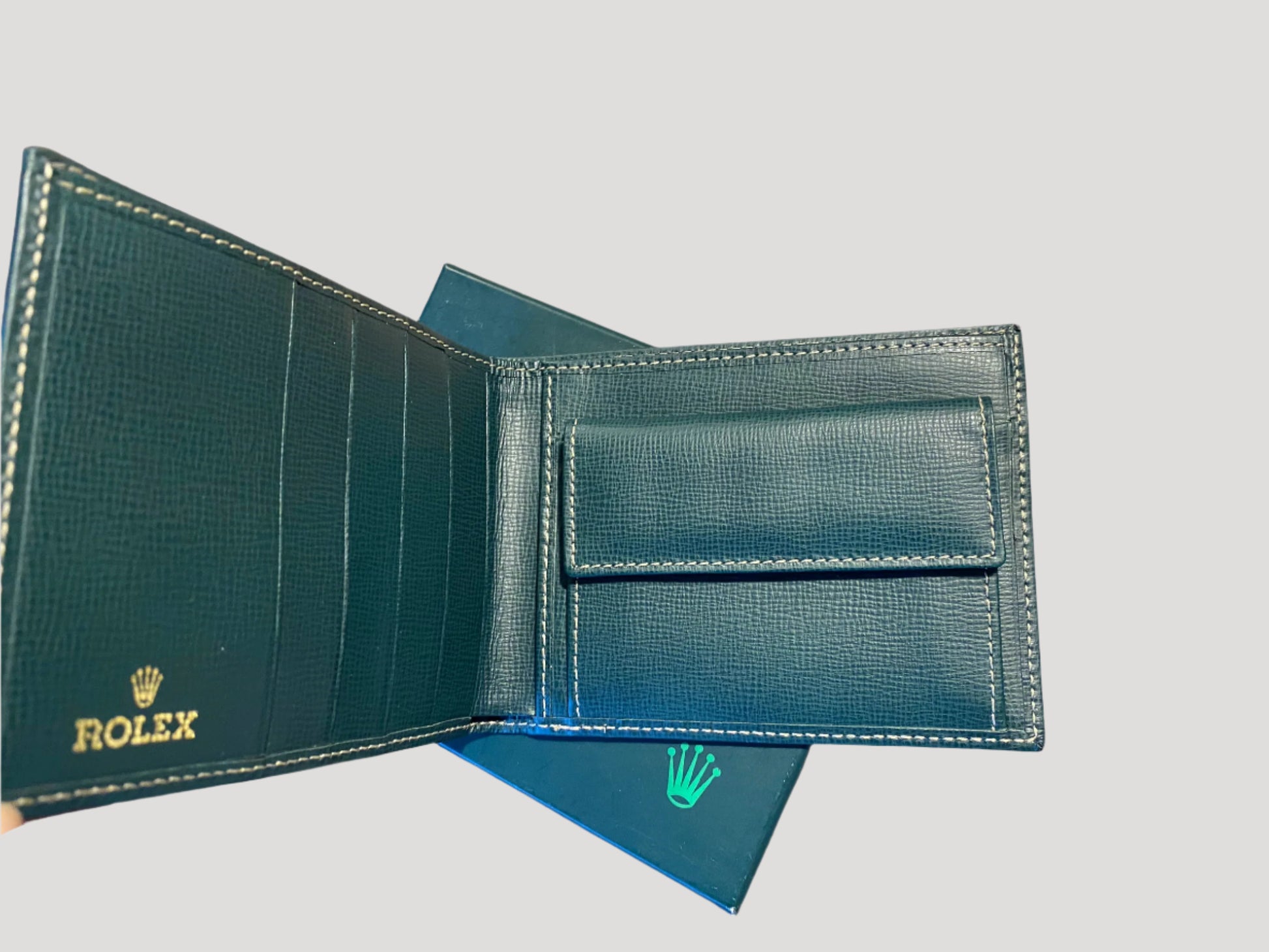 Rolex Fine Green Leather Wallet / Portemonnaie NEW in its Original Box
