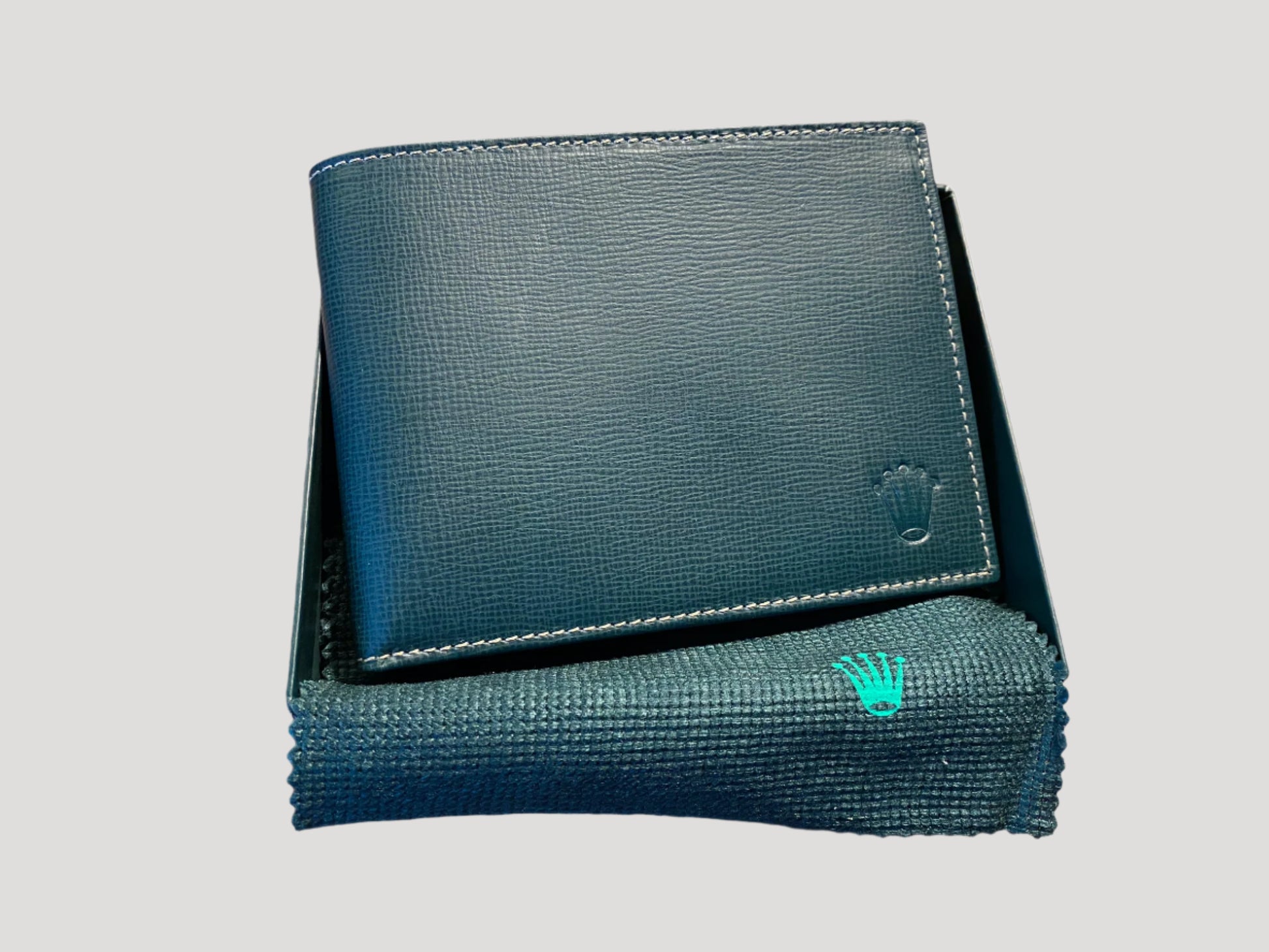 Rolex Fine Green Leather Wallet / Portemonnaie NEW in its Original Box