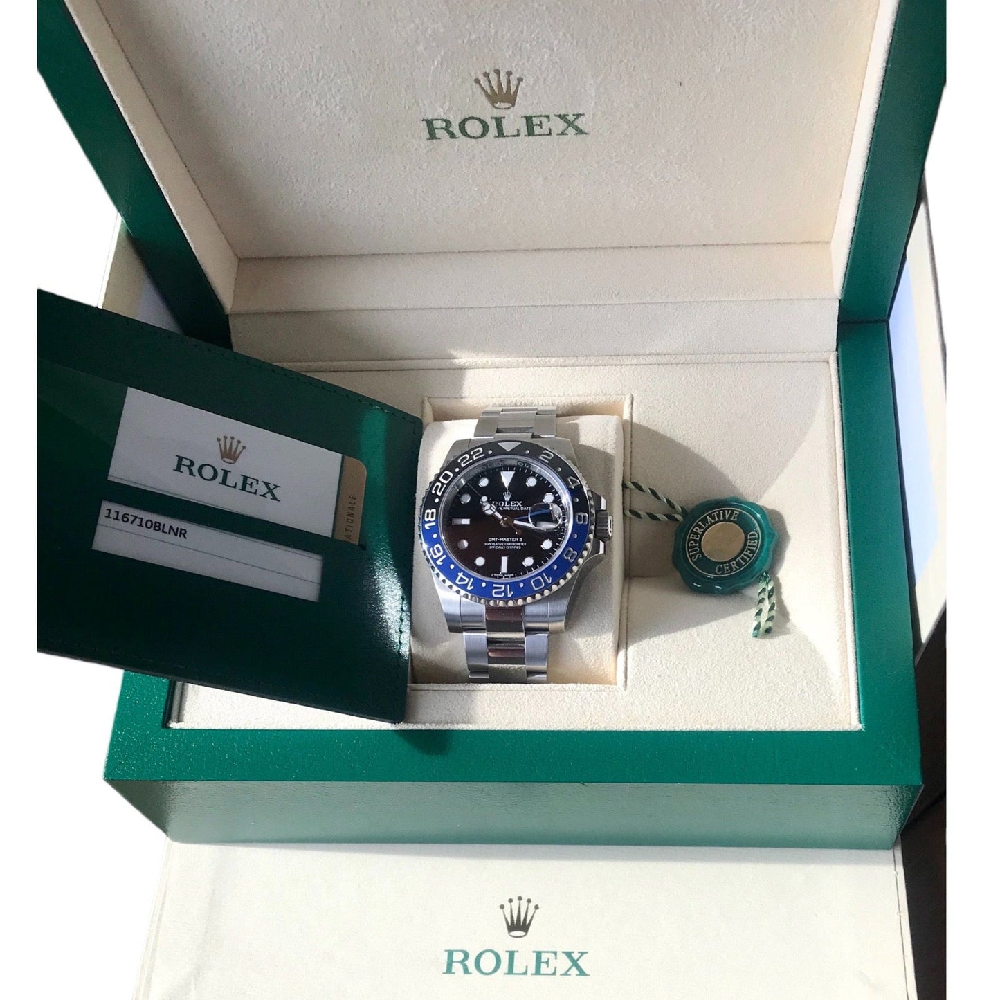 Rolex GMT 'Batman' Reference 116710BLNR Full Set New