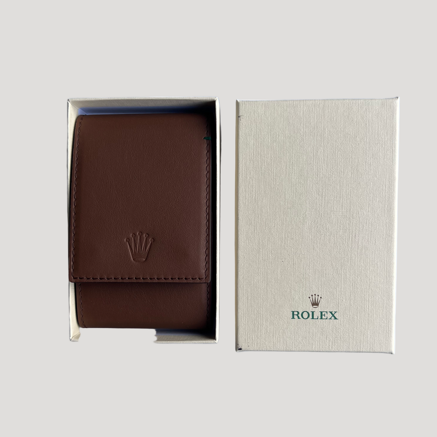 Rolex New Rare Brown Leather Etui/ Travel Pouch/ Case