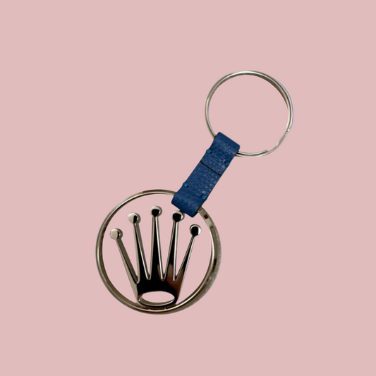 Rolex Oversized Crown Blue Key Ring Holder