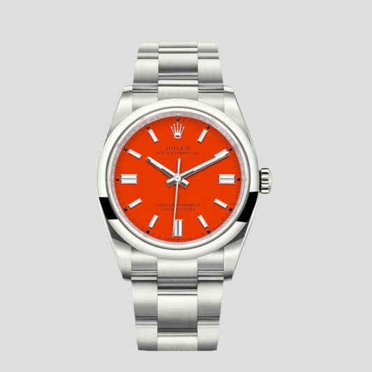 Rolex Oyster Perpetual 36mm Coral dial Ref. 126000, 24Time, chrono24, Rolex,, luxury watch