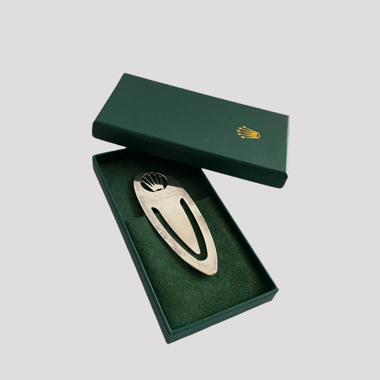 Rolex Pince à billet / marque page/ note clip / bookmark in silver Rare in its Rolex box