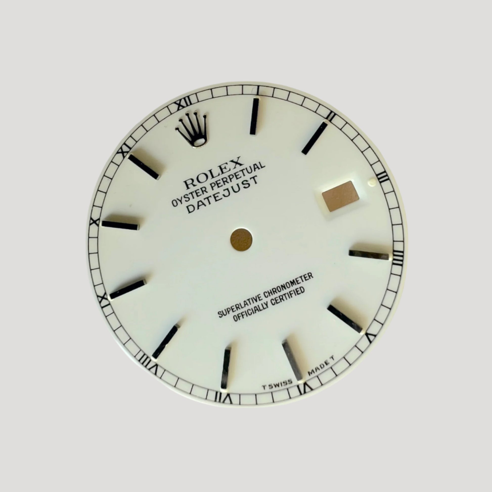 Rolex Rare T SWISS T Oyster Datejust White Dial Cadran Zifferblatt