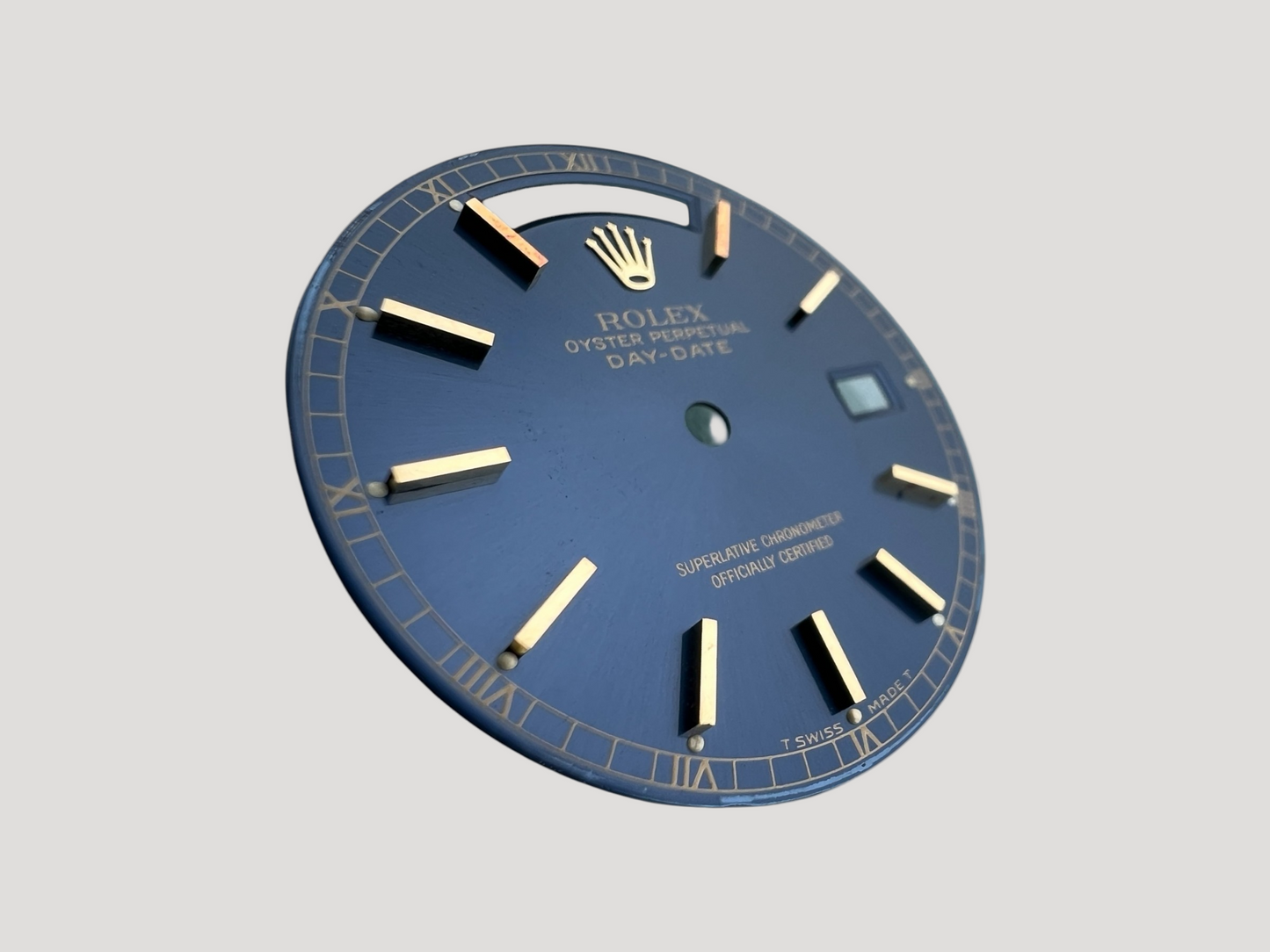 Rolex Rare T SWISS T Oyster Perpetual Day-date Blue Dial Cadran Zifferblatt