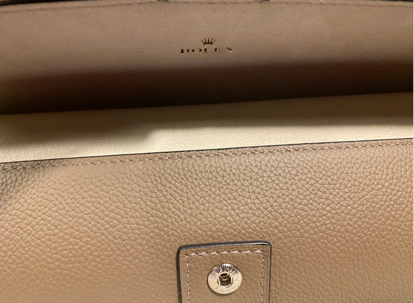 Rolex New Rare Taupe Leather Etui/ Travel Pouch Case Box several watches