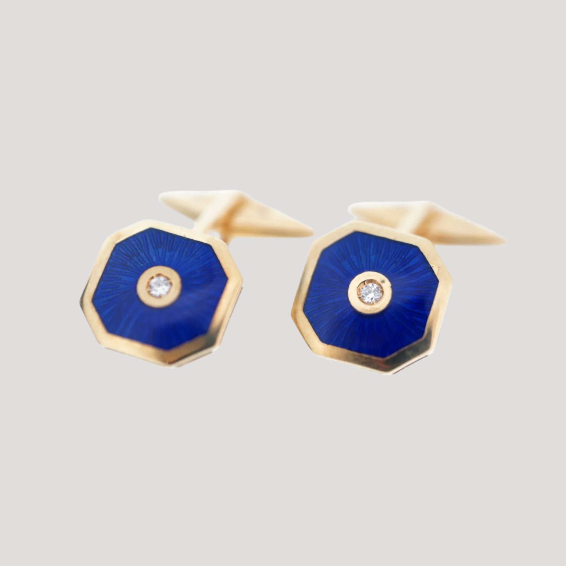 Smalto Enameled 18K Gold & Diamond Cufflinks