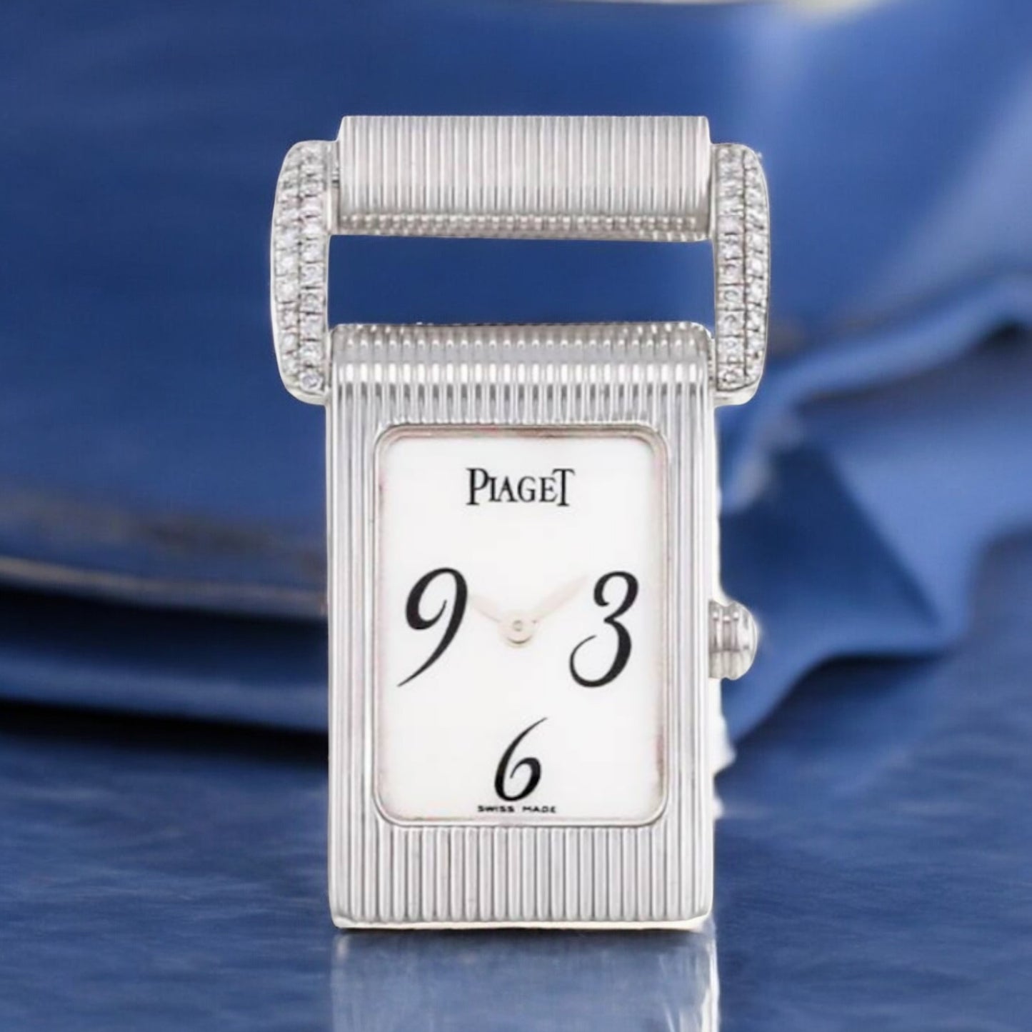 Piaget Miss Protocol 18k White Gold large case with diamonds setting