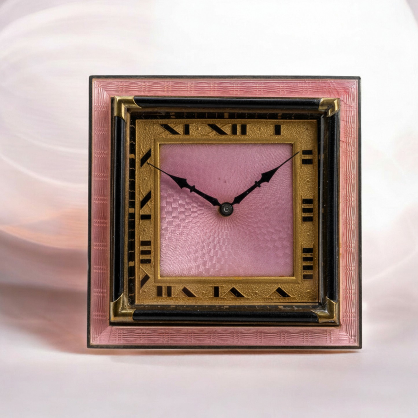 Tiffany & Co. Art Déco enameled table clock / horloge / tischuhr 1920' Rare