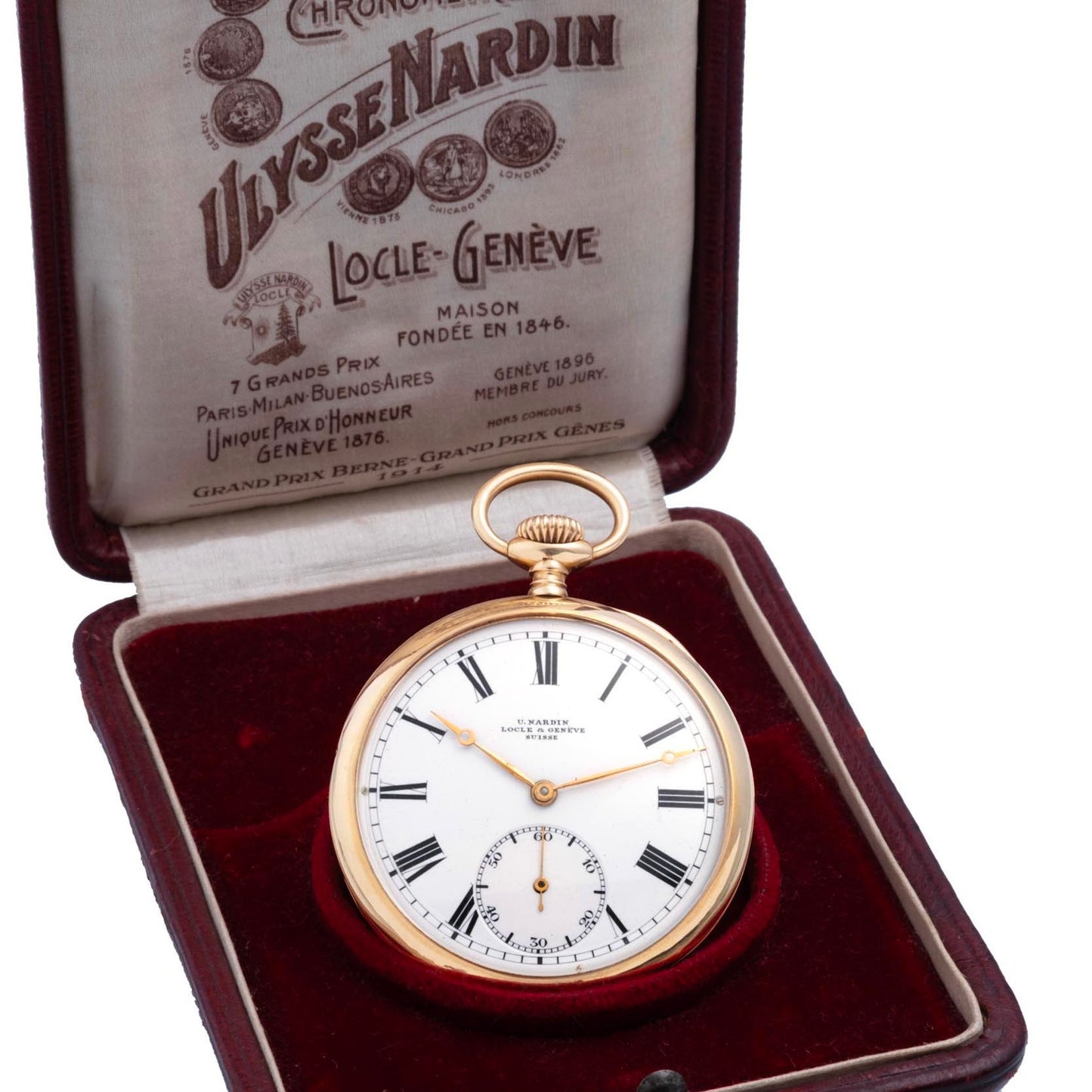 Ulysse Nardin 18k Gold Open Face Pocket Watch