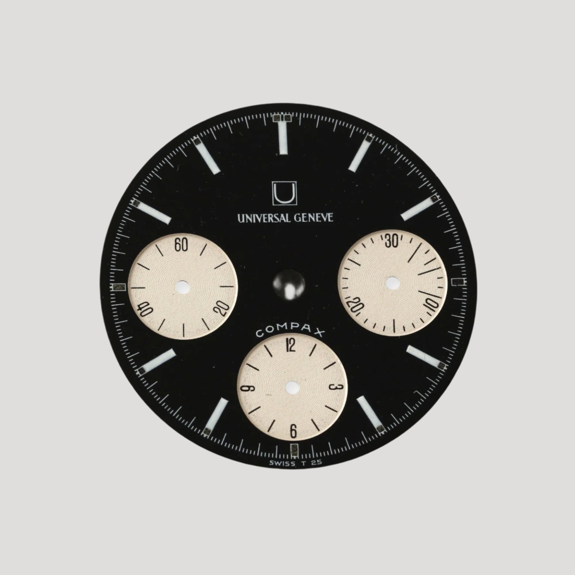 Universal Genève Rare Two-tone reverse panda Dial cadran zifferblatt NOS