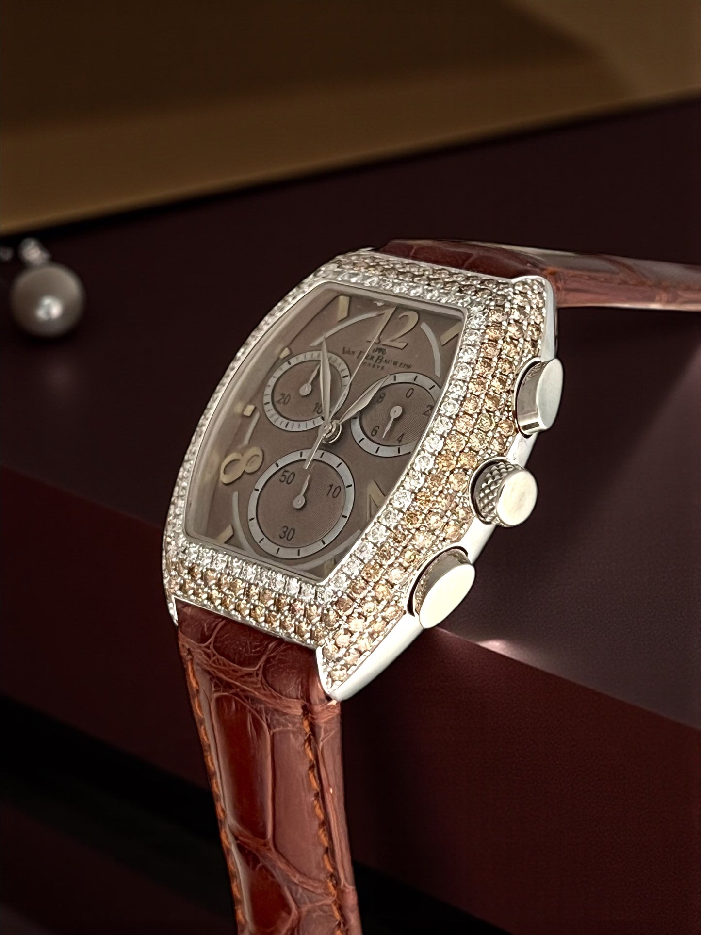 Van Der Bauwede Genève silver full diamonds Discontinued New Full Set
