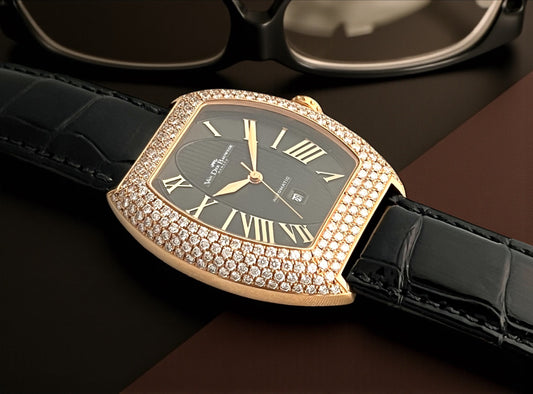 Van der Bauwede 18K Rose Gold automatic paved with diamonds NEW