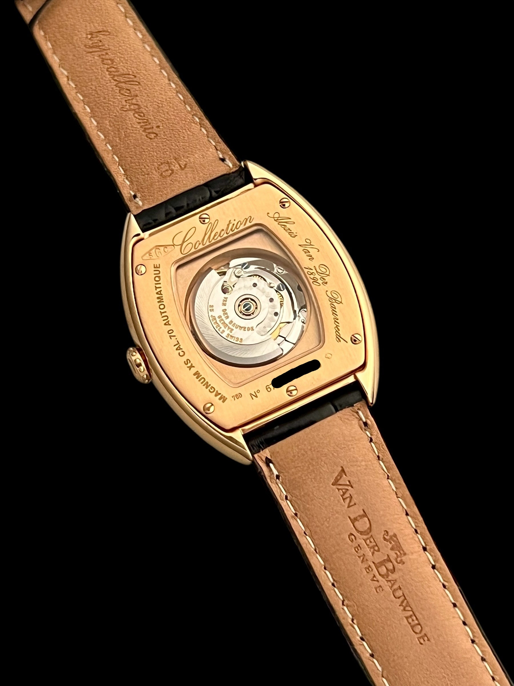 Van der Bauwede 18K Rose Gold automatic paved with diamonds NEW