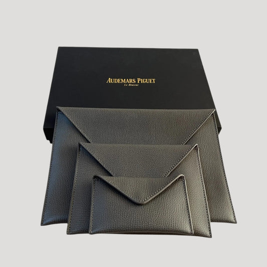 Audemars Piguet New Multiple Use Set of 3 Travel Pouches / Etui / Port Document