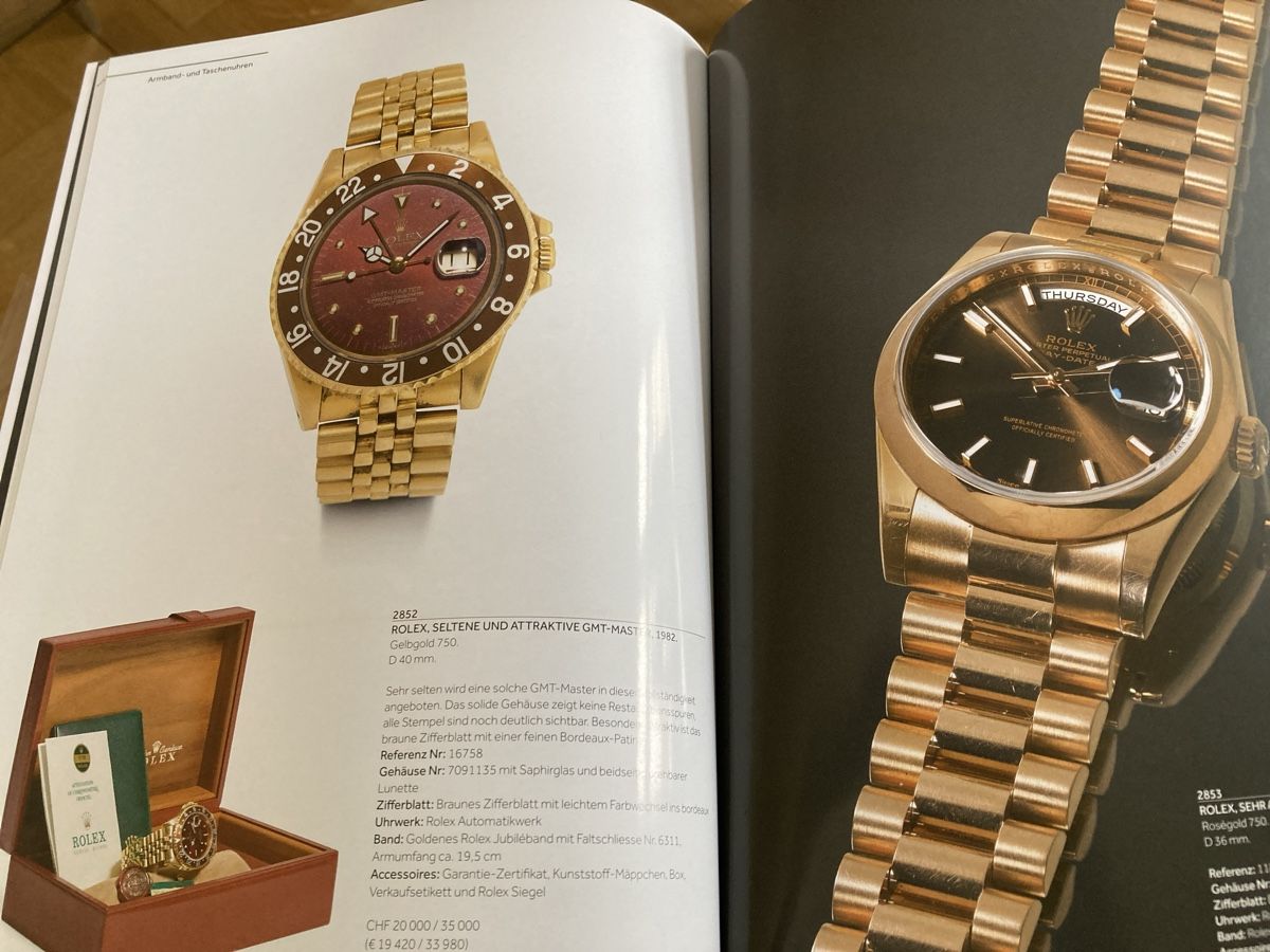 Koller Auction New Catalog Catalogue Rare on Rolex Patek Audemars