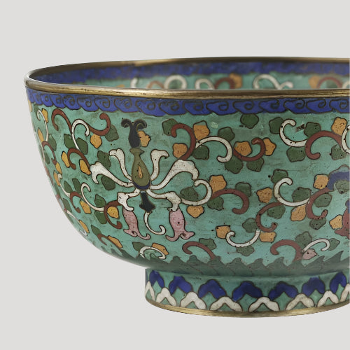 Marvelous ancient cloisonne phoenix bowl, China, Qing dynasty