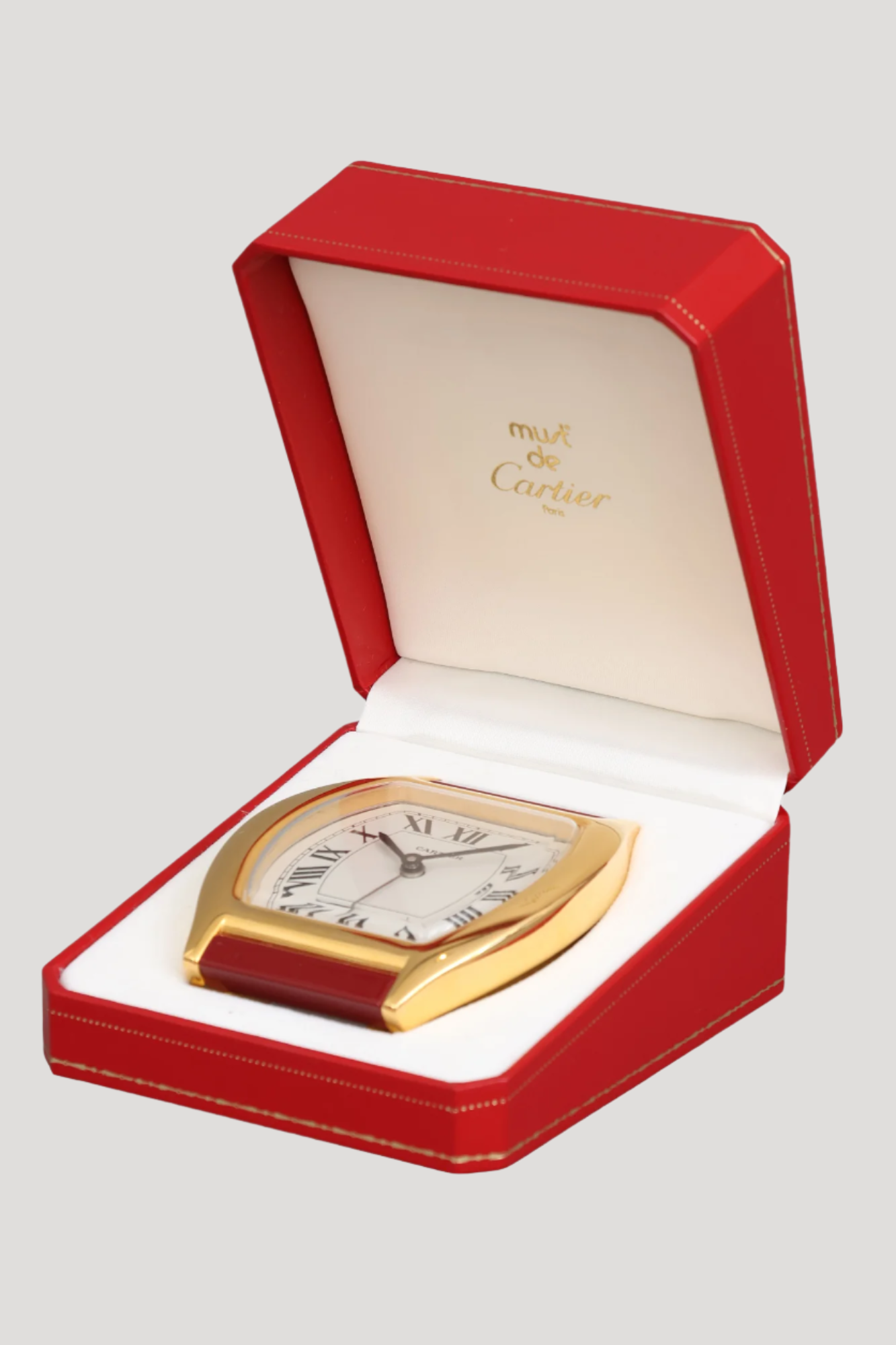 Cartier Tortue Must 'Tortue' model Table Clock with Cartier Certificate & box Discontinued