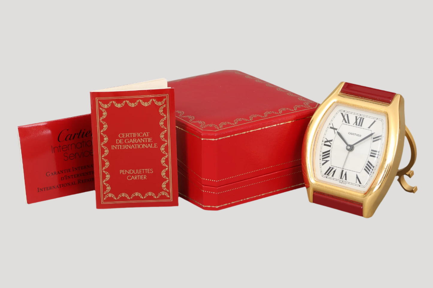 Cartier Tortue Must 'Tortue' model Table Clock with Cartier Certificate & box Discontinued