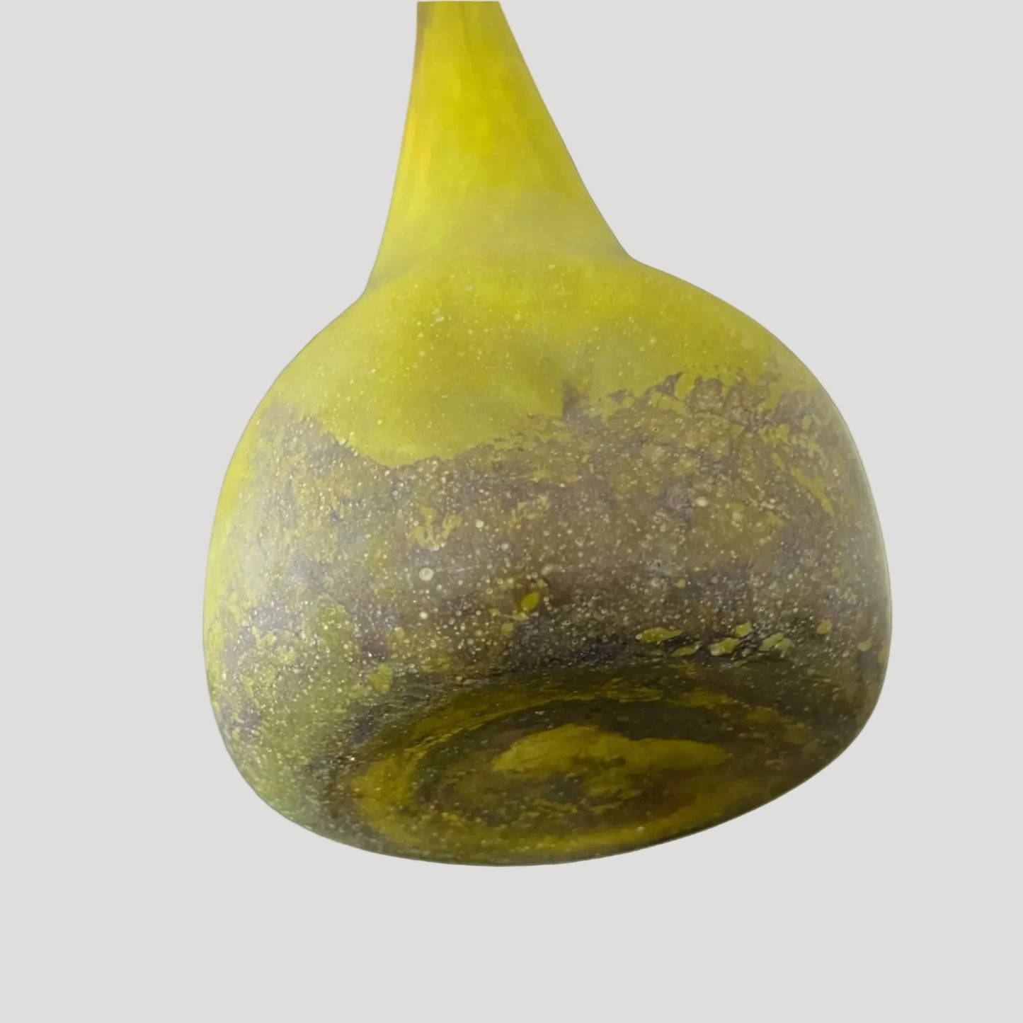 Daum Nancy important long neck glass 70 cm Vase Rare 1900'