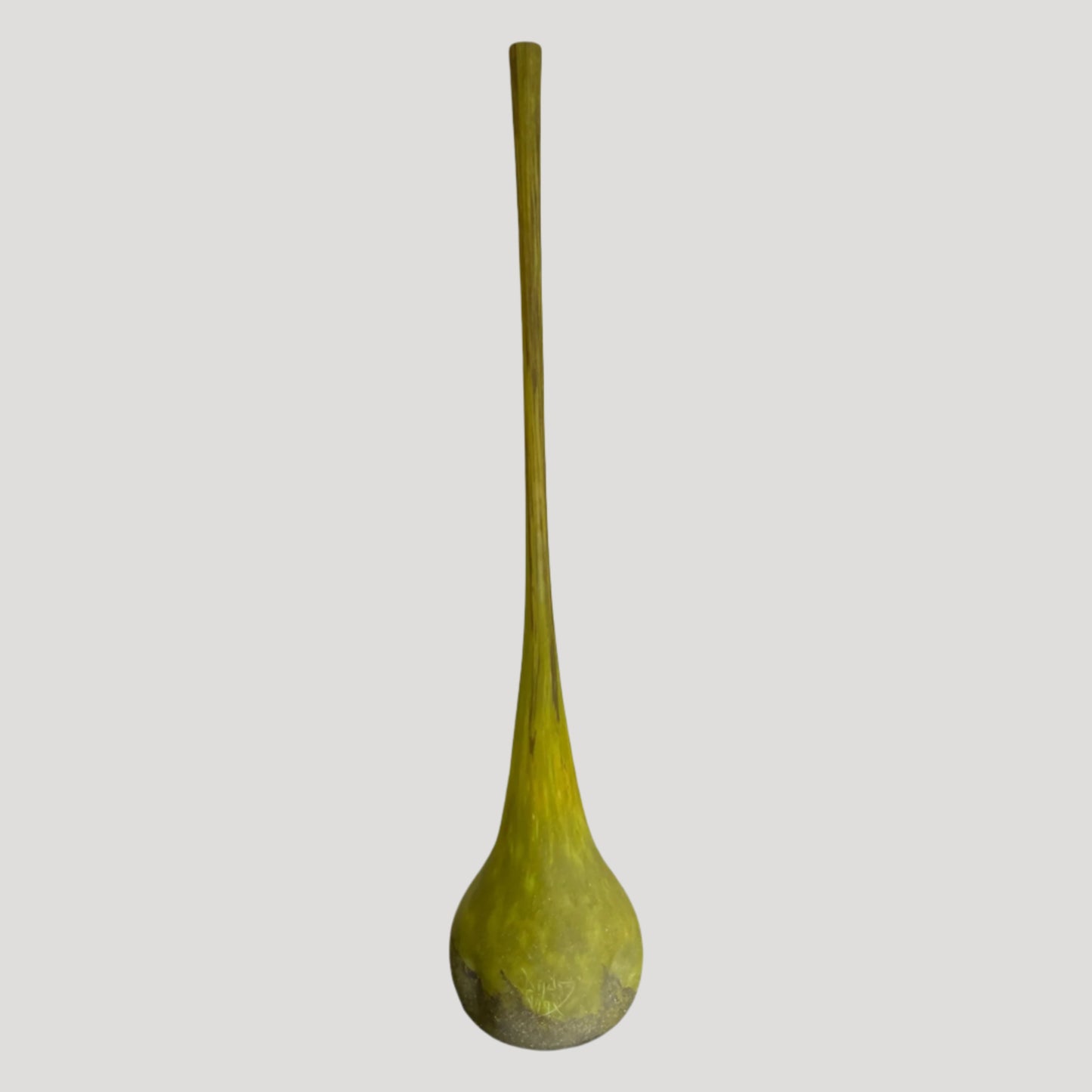 Daum Nancy important long neck glass 70 cm Vase Rare 1900'
