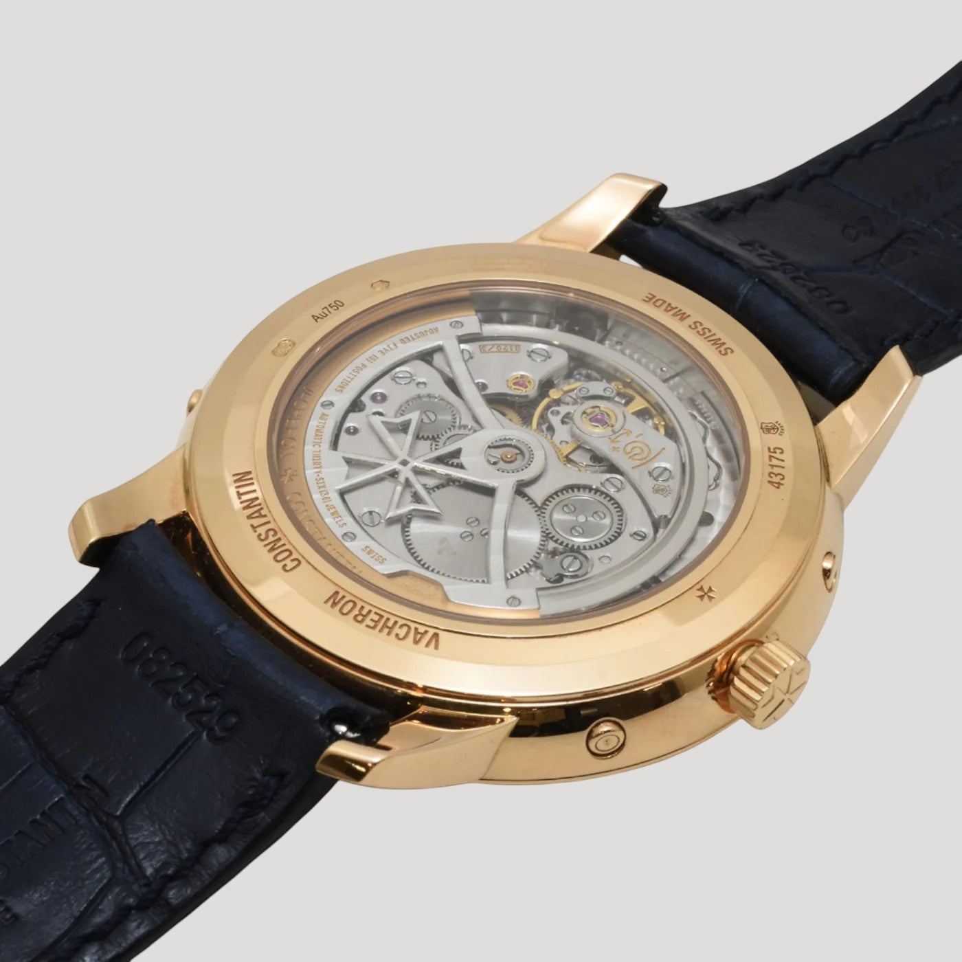 Vacheron Constantin Patrimony Perpetual Calendar Rose Gold Blue Dial 43175/000R-B519 New Full Set