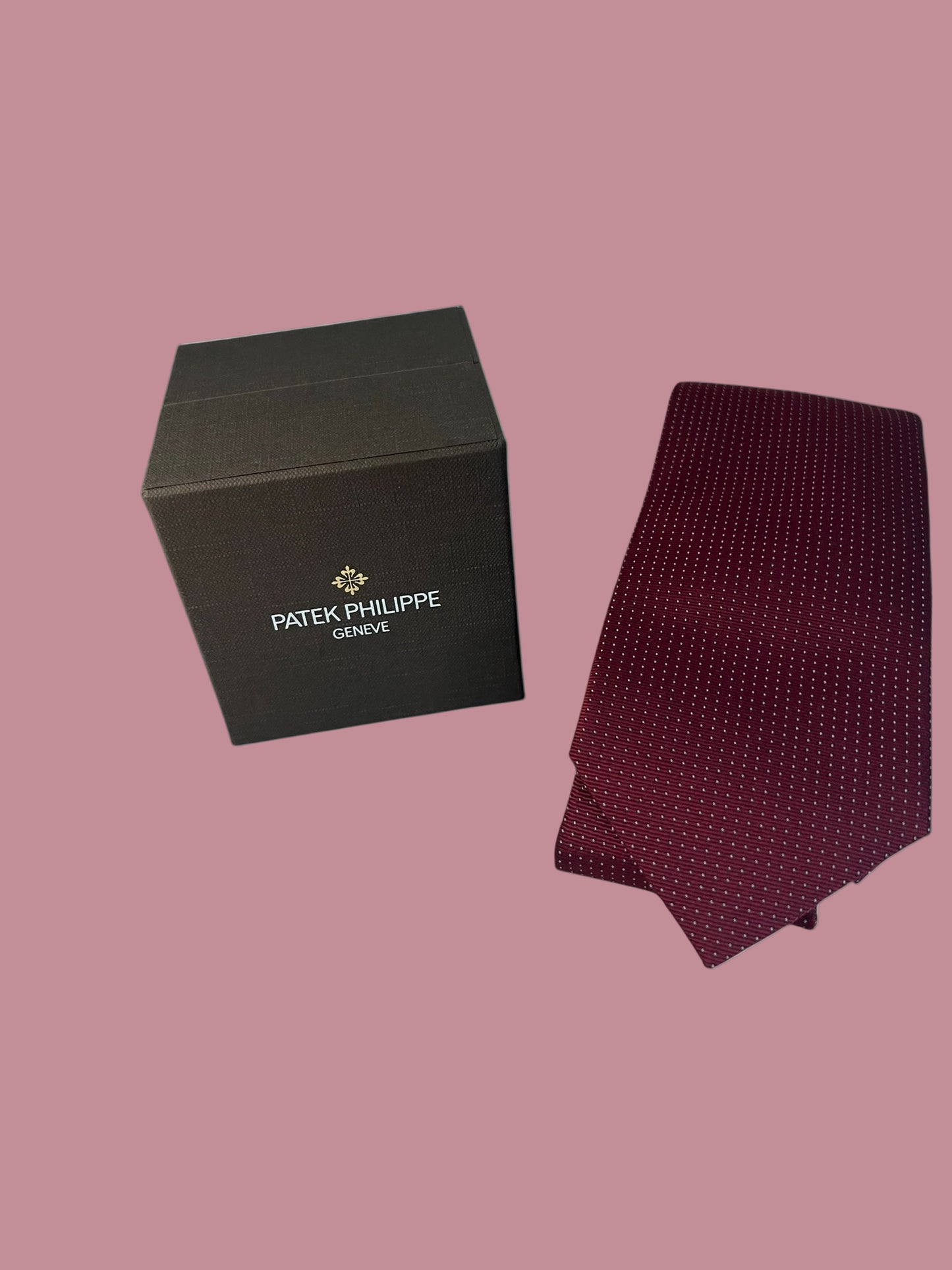 fine Patek Philippe Tie in Bordeaux Silk, in its Patek box