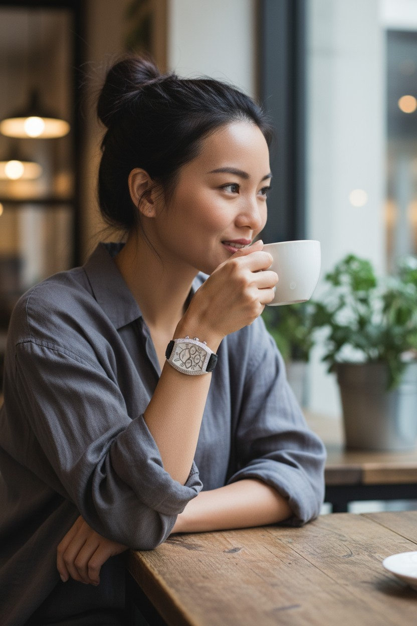 Van der Bauwede Genève Victoria Magnum White Gold set with 500 White Diamonds NEW Full Set