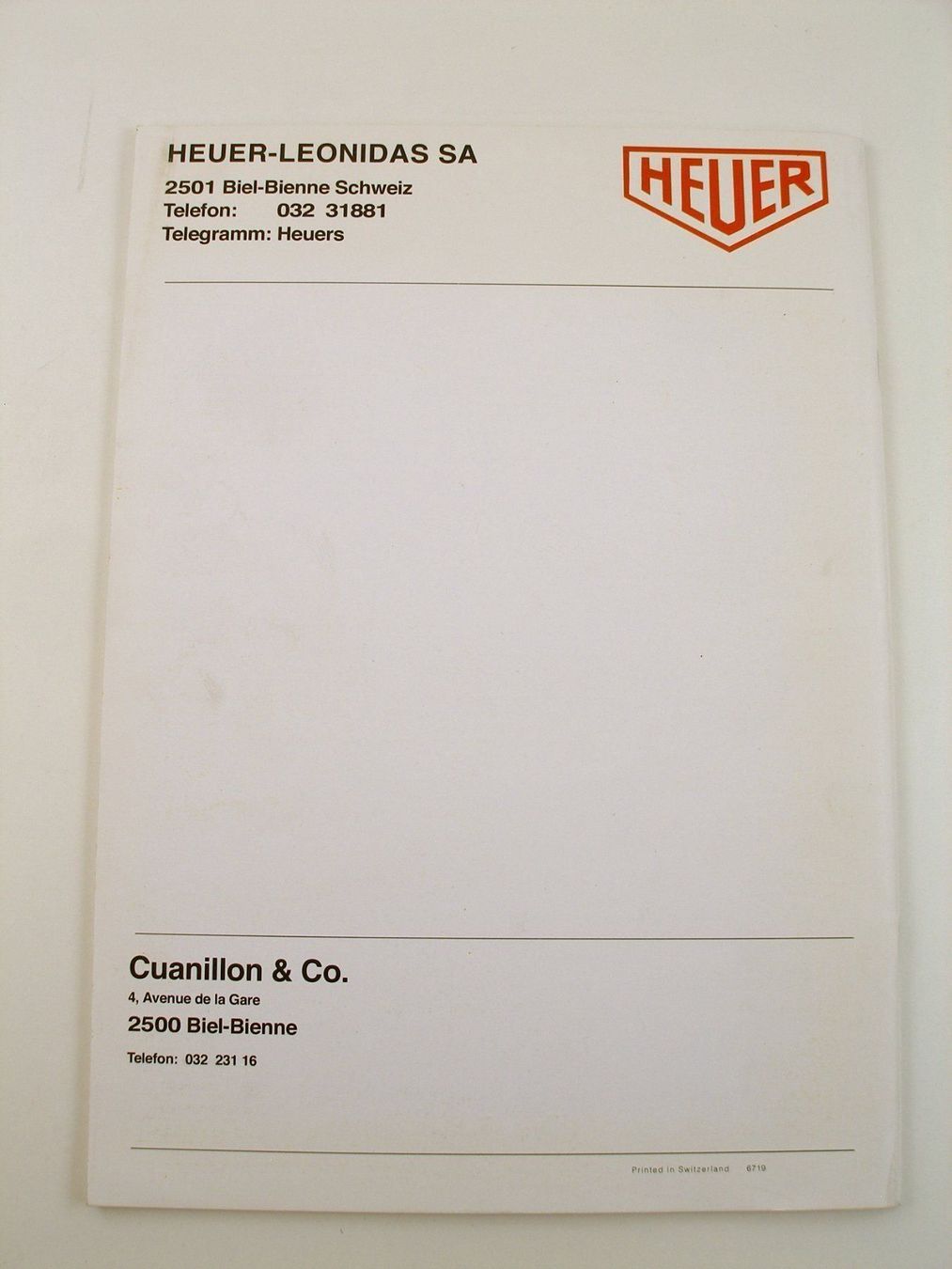 Heuer Catalog Book Chronographs & Stopwatches in German 1968/69