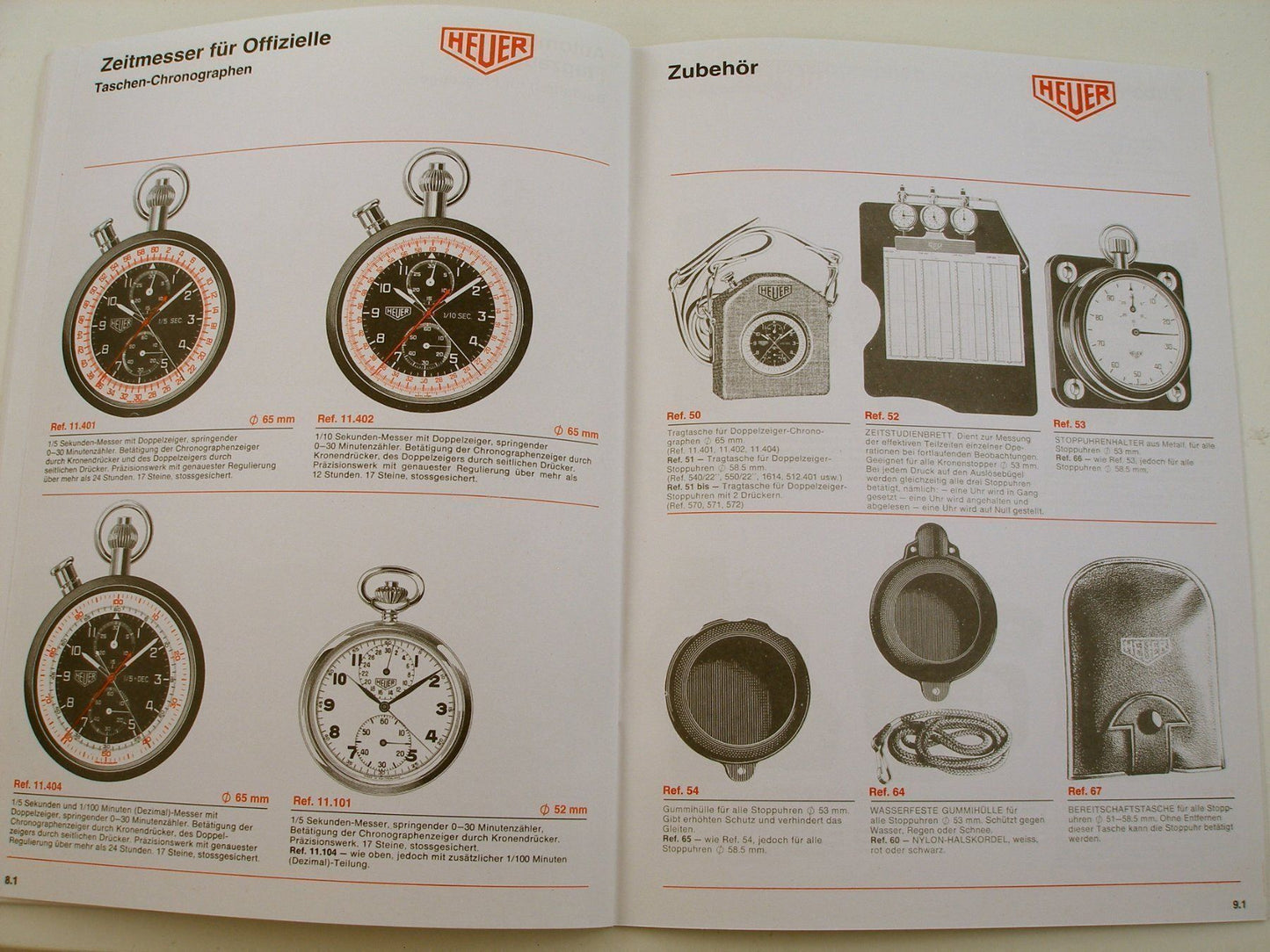 Heuer Catalog Book Chronographs & Stopwatches in German 1968/69