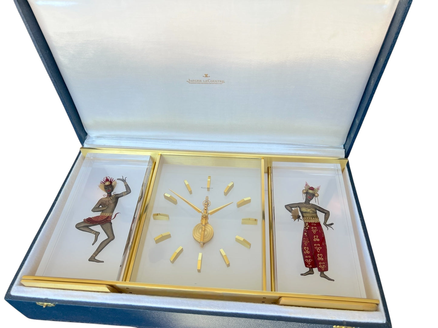 Jaeger-LeCoultre Important Oversized Marina 8 days Artwork Desk Clock 20th c Rare