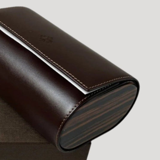 patek pouch wood leather 2 watches
