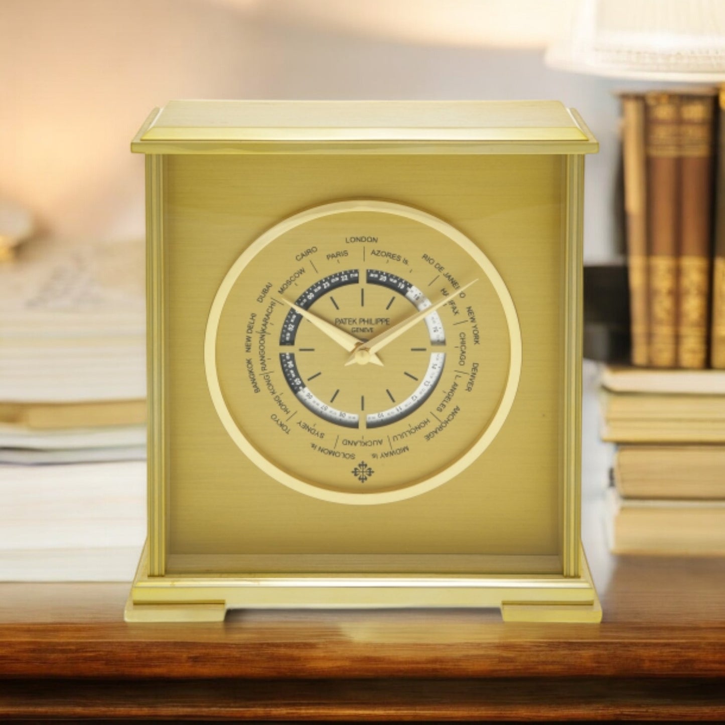 Patek Philippe, “World Time”, Patek, Patek table clock, 24Time, Chrono24, luxury, timepiece, elite, Patek table clock