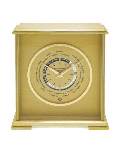 Patek Philippe, "World Time", Desk Clock / Pendulette 1990 Rare