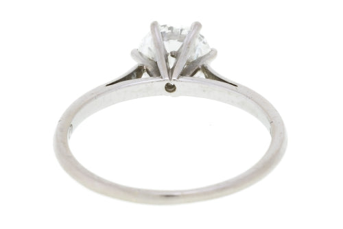 18 k White Gold Solitaire Ring, Brilliant cut diamond 1.04 c