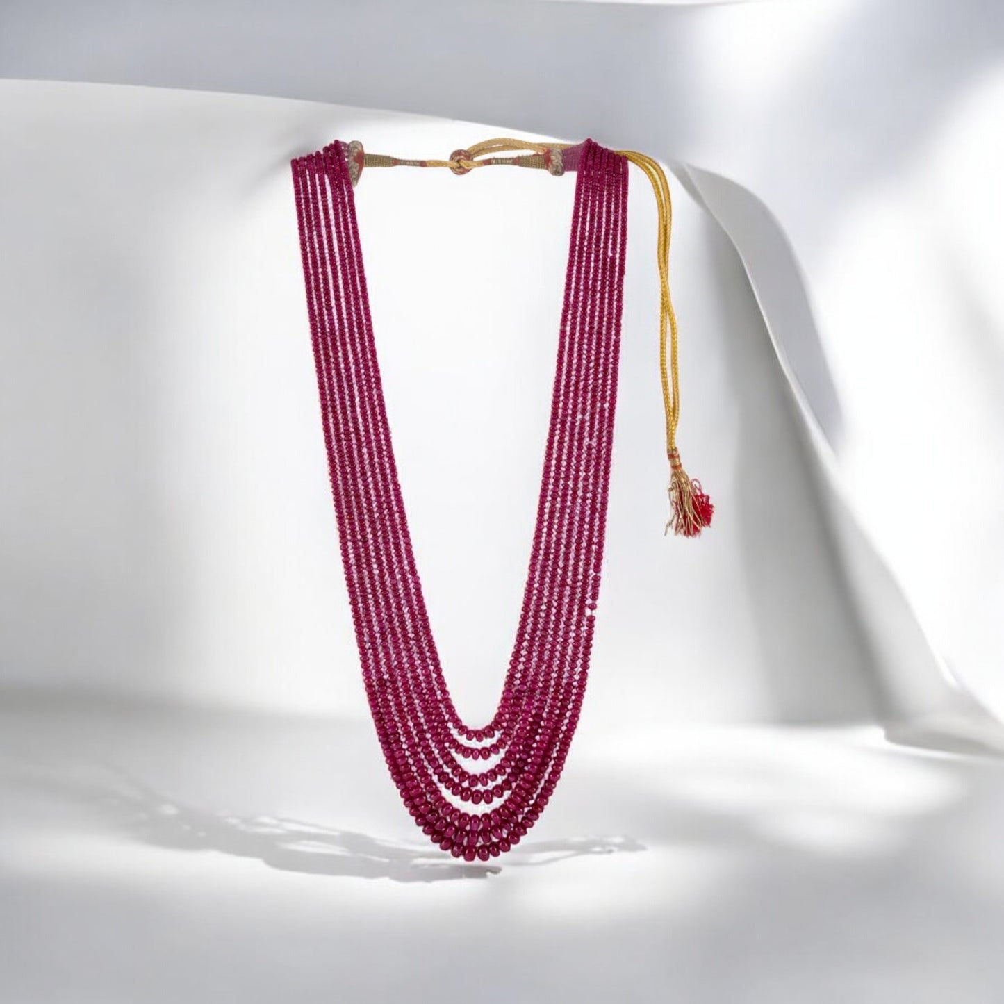 Multi-row Necklace of ruby beads NEW