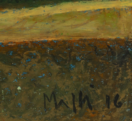 Walter Mafli (1915-2017), Snowy Countryside Painting, 2016, chalk on cardboard mounted on board, signed and dated