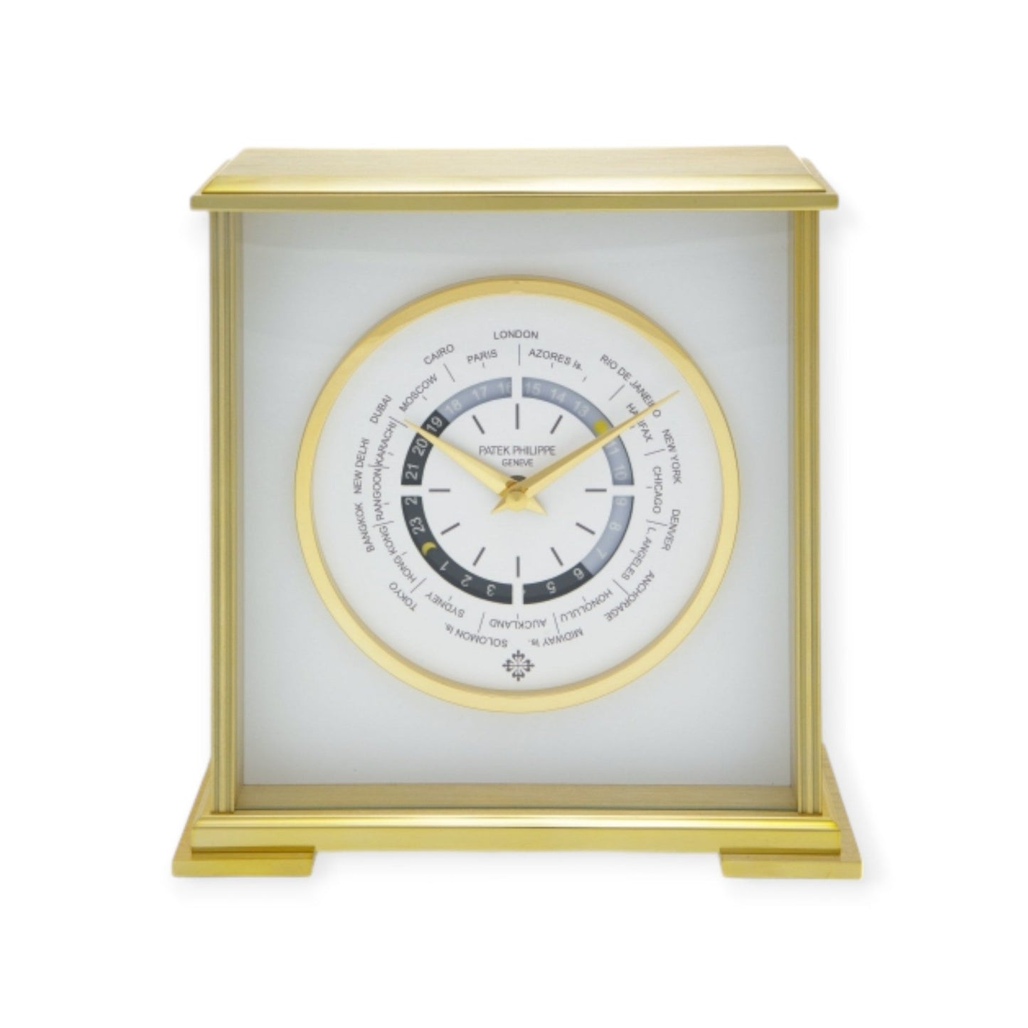 Patek Philippe, "World Time", Desk Clock / Pendulette 1990 Rare