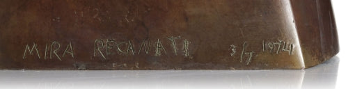 Magnificent bronze sculpture signed Mira Recanati 50cm 1974