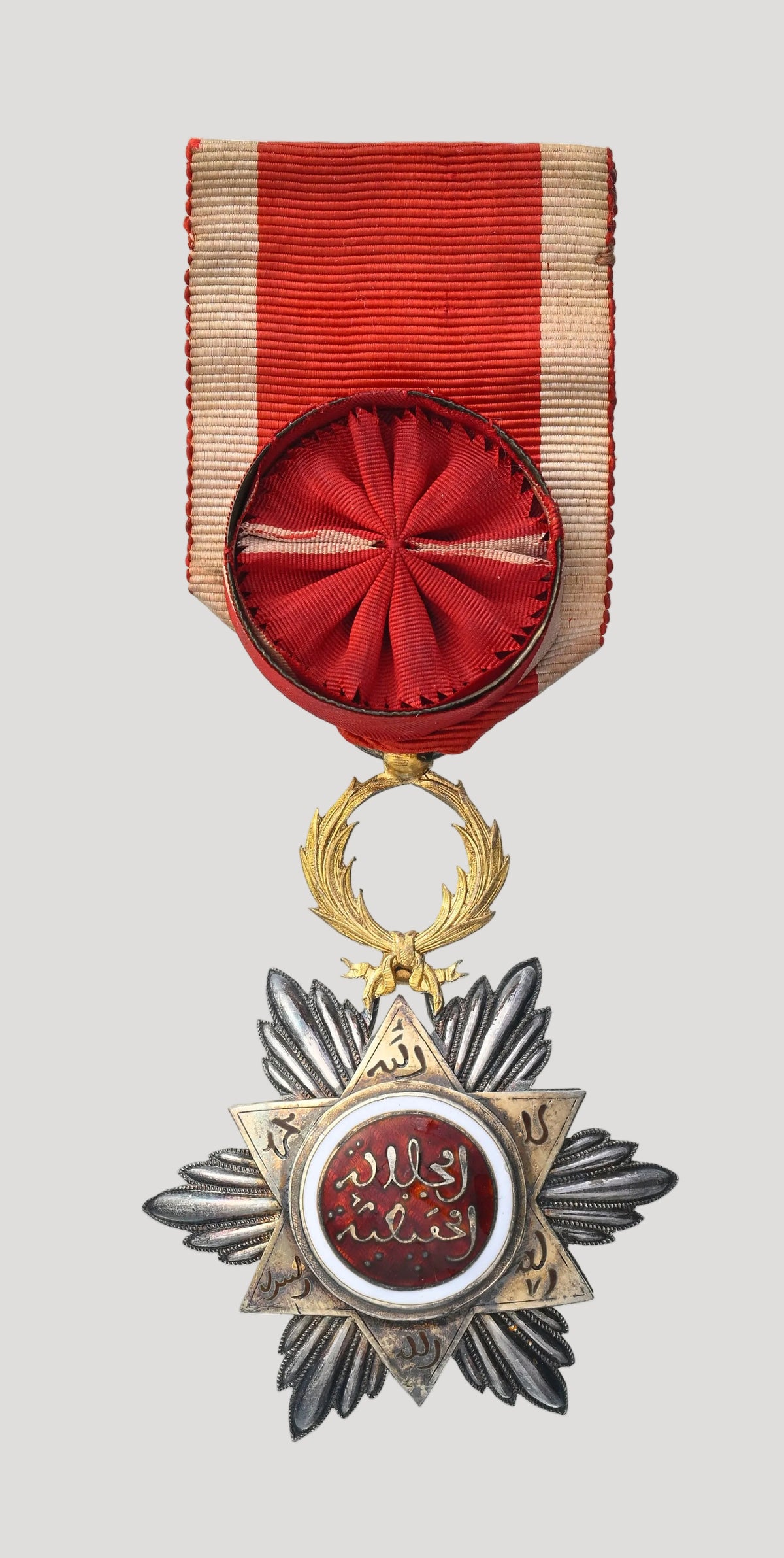 Historical Silver Medal Kingdom of Morocco, Order of the Ouissam Hafidien, established in 1910