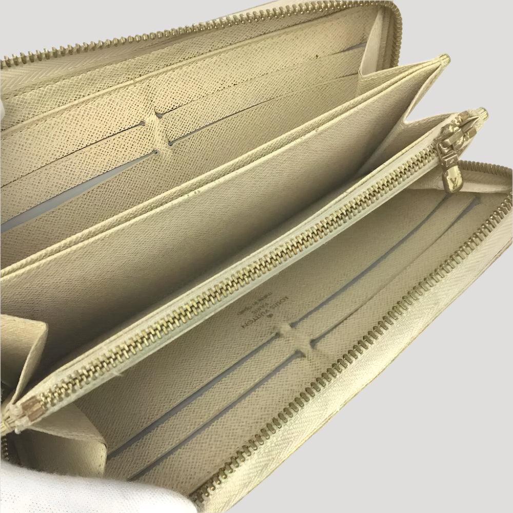 Louis Vuitton Damier Azur Zippy Zip around white long wallet / portefeuille