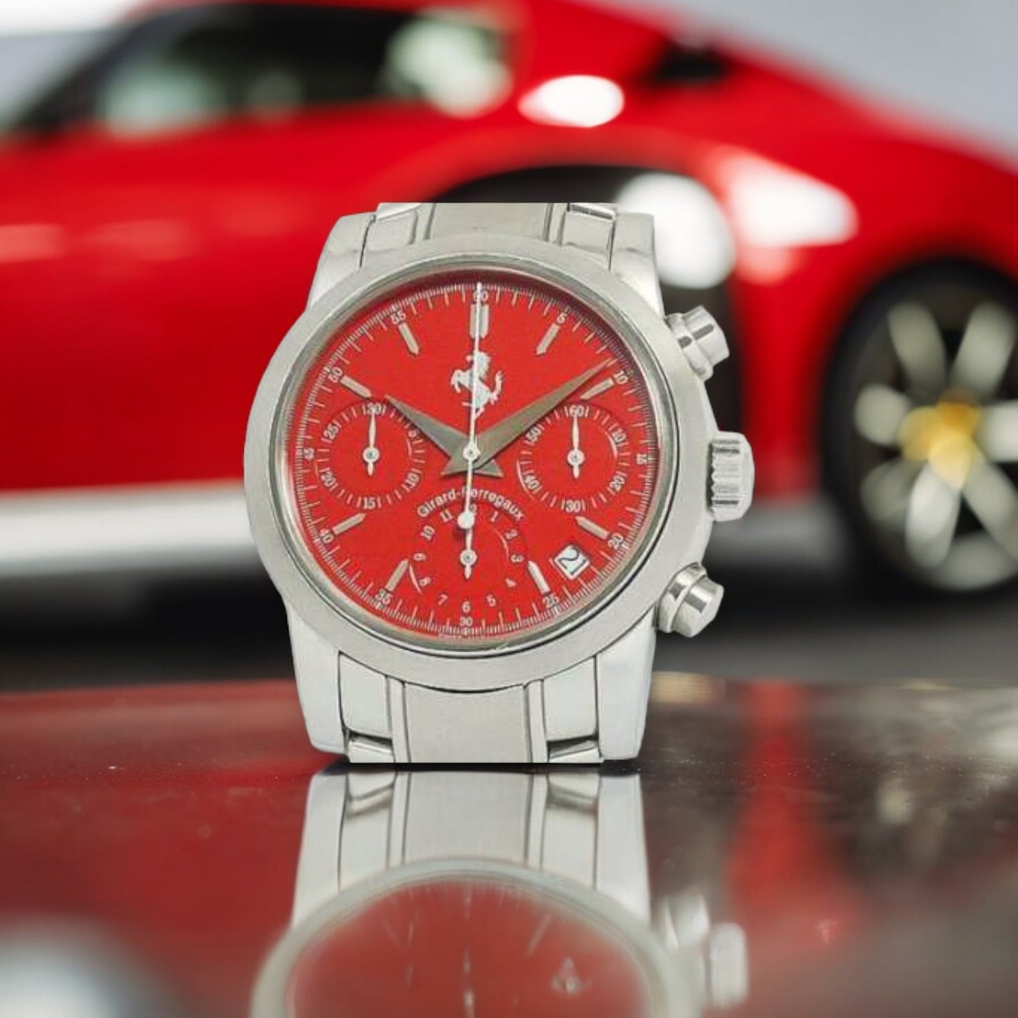 Ferrari Red Girard-Perregaux Chronograph Ref. 8020 Full Set