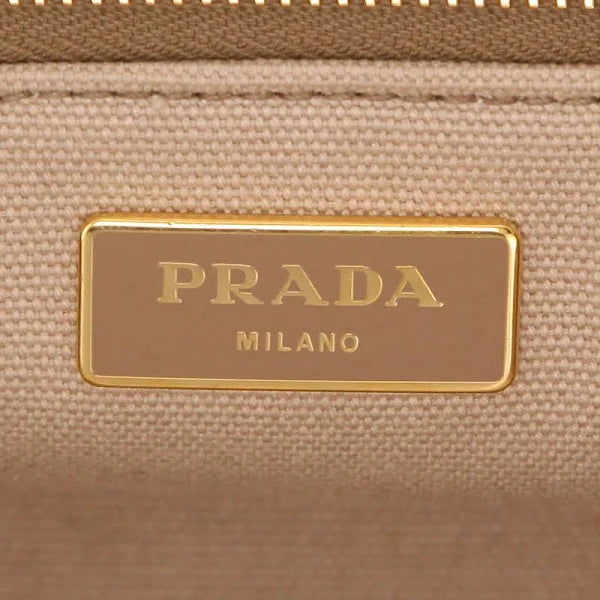 Prada pink & beige canvas and beige nubuck bag / sac / tasche