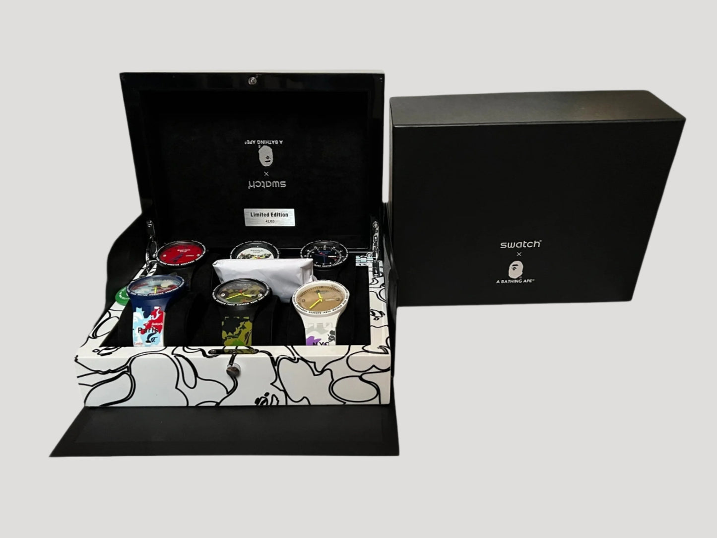 Swatch & A Bathing Ape (Bape) Tokio Collection of 6 watches New Full Set Rare Limited Edition