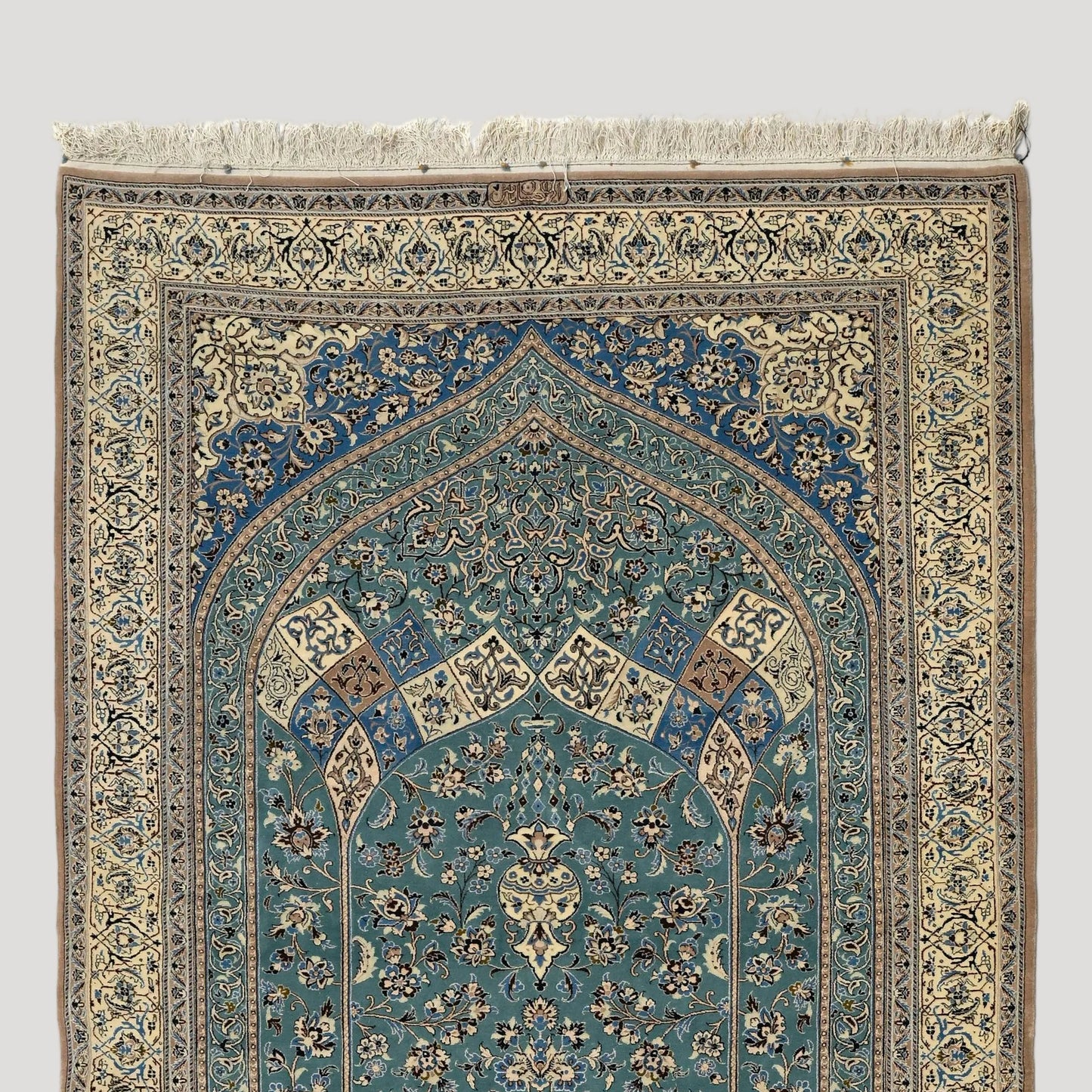 Naïn carpet in wool and silk by Habibian, Iran 20th century