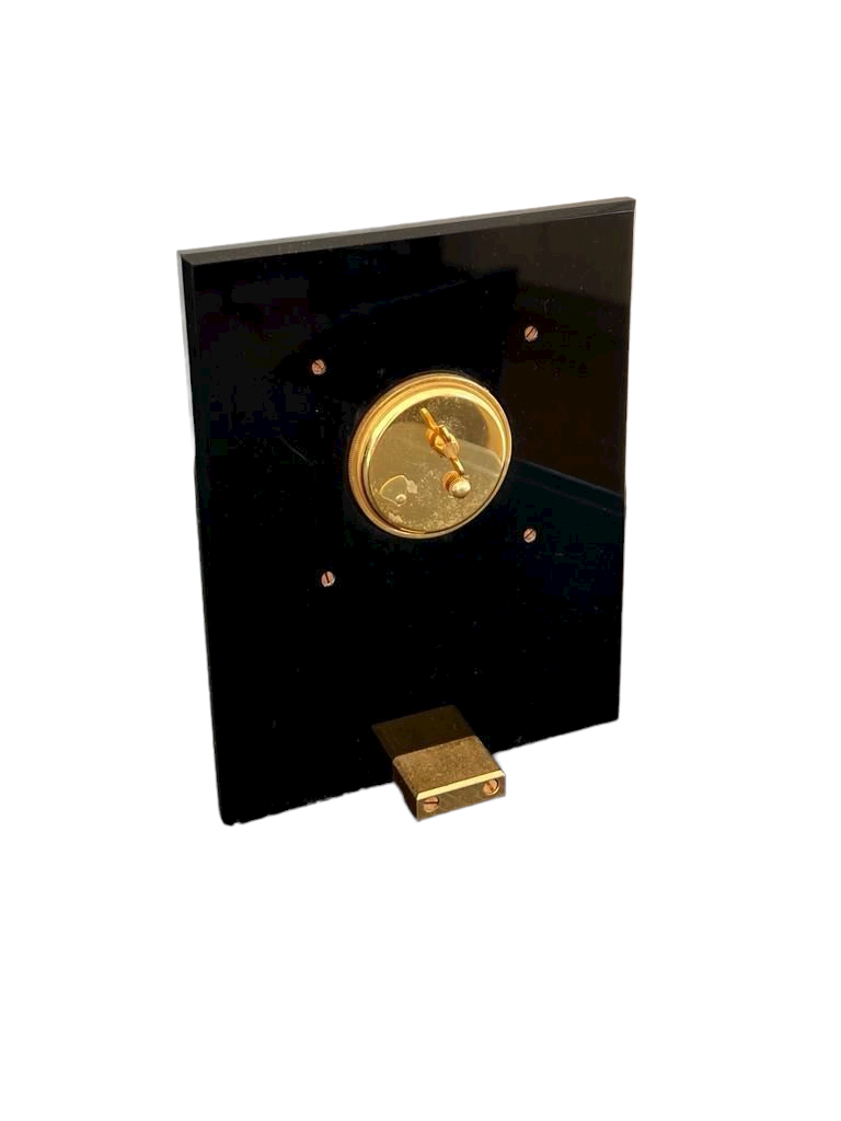 Jaeger-LeCoultre 8 DAYS Desk Clock gilt brass ca 1950 Extremely Rare Collector in excellent condition